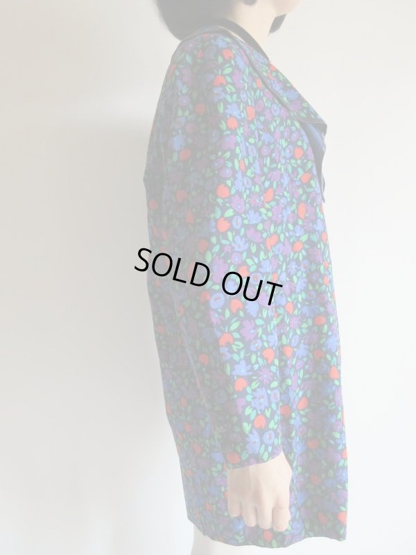 画像5: ビーズ刺繍入りのブルー系花柄ワンピ【送料無料】