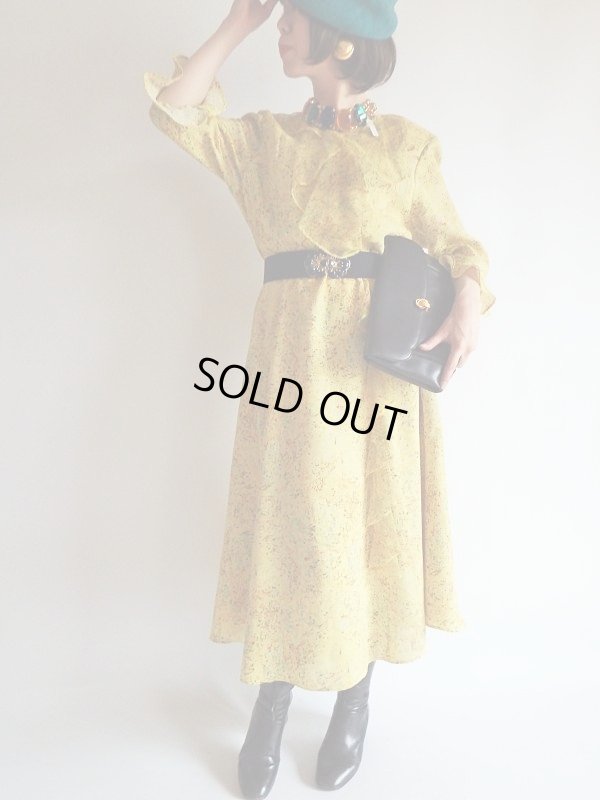 画像3: 未使用*大人イエローのフリル付きロング丈ワンピ【送料無料】