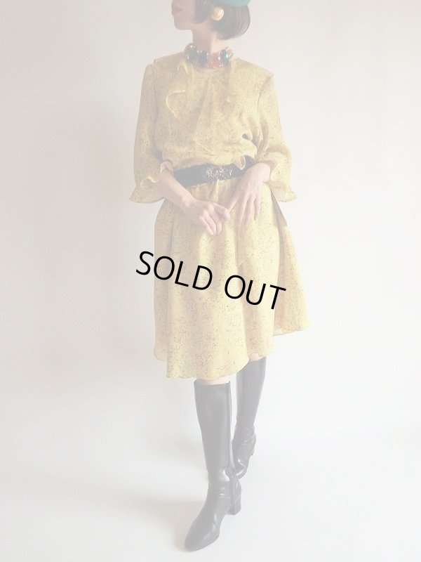 画像4: 未使用*大人イエローのフリル付きロング丈ワンピ【送料無料】