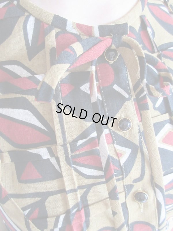 画像7: 未使用*切り絵風カラシ色ワンピース