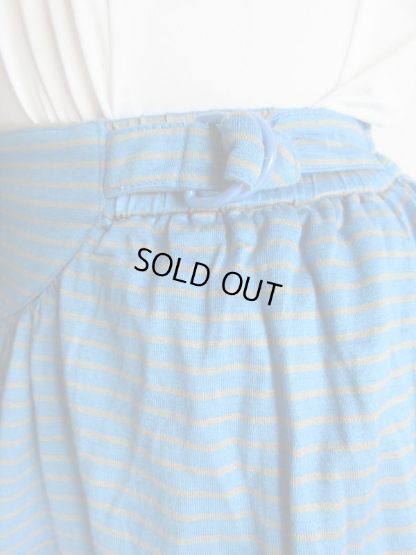 画像7: ウエスト54〜60*グレー色ボーダー柄のブルースカート【送料無料】