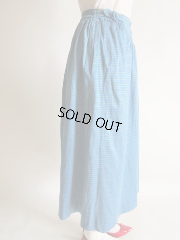 画像4: ウエスト54〜60*グレー色ボーダー柄のブルースカート【送料無料】