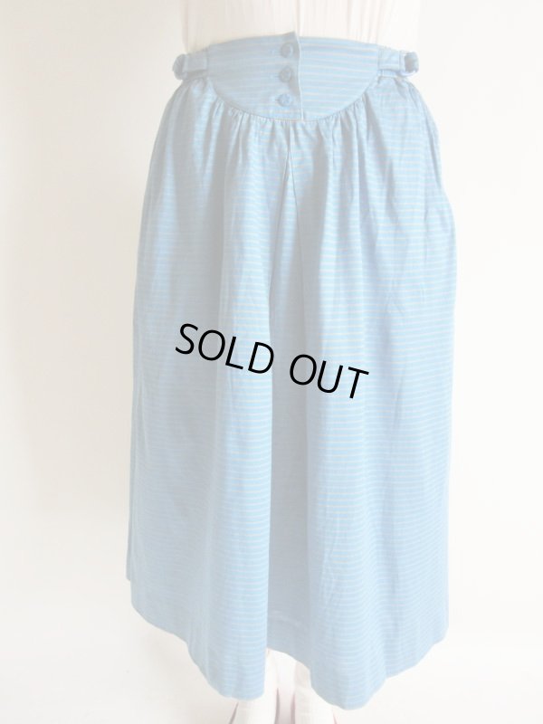 画像3: ウエスト54〜60*グレー色ボーダー柄のブルースカート【送料無料】