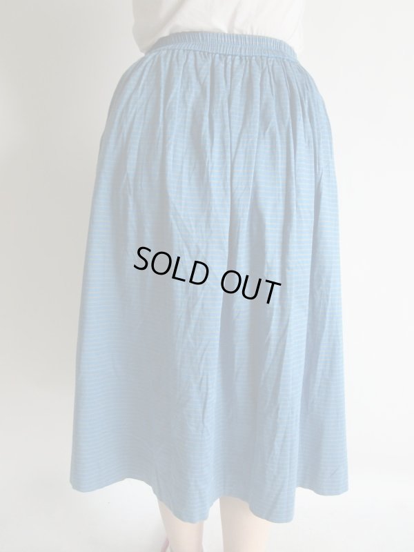 画像5: ウエスト54〜60*グレー色ボーダー柄のブルースカート【送料無料】