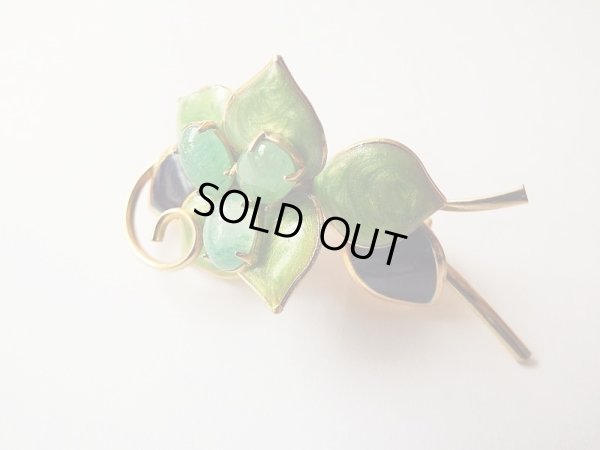 画像3: 天然石*お花と葉っぱのブローチ