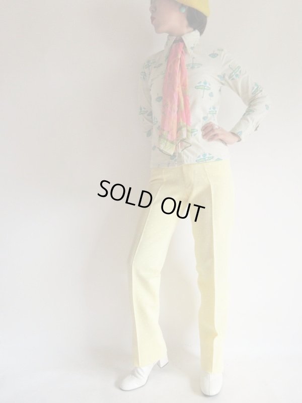 画像4: ●未使用*レモンイエロー色のスクエア柄パンツ