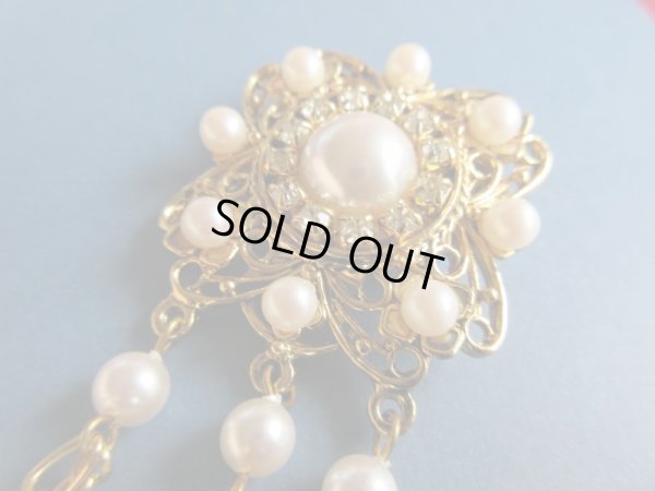 画像3: 未使用*華やかパールとラインストーンの豪華装飾ブローチ
