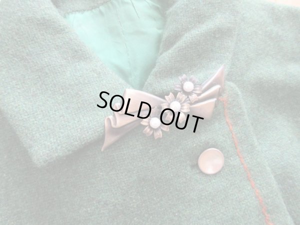 画像3: 未使用*アンティーク感のあるお花リボンブローチ