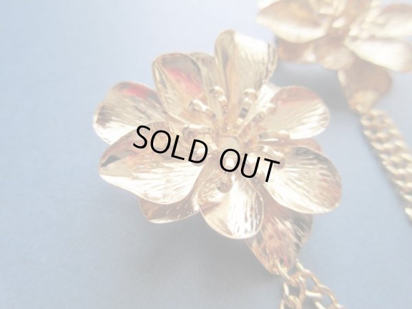 画像5: 【再入荷】未使用*キラリデザインのお花チェーンブローチ（ゴールド）