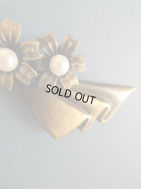 画像5: 未使用*アンティーク感のあるお花リボンブローチ