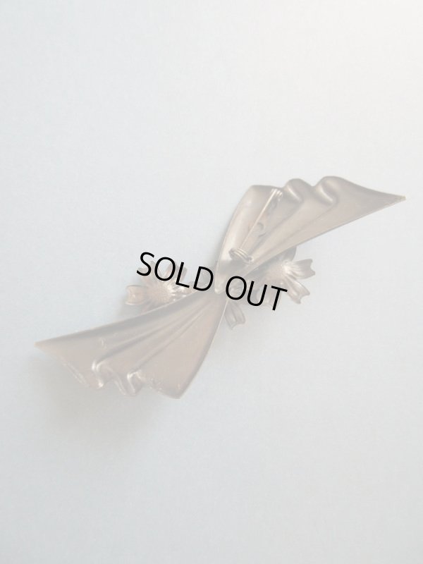 画像6: 未使用*アンティーク感のあるお花リボンブローチ