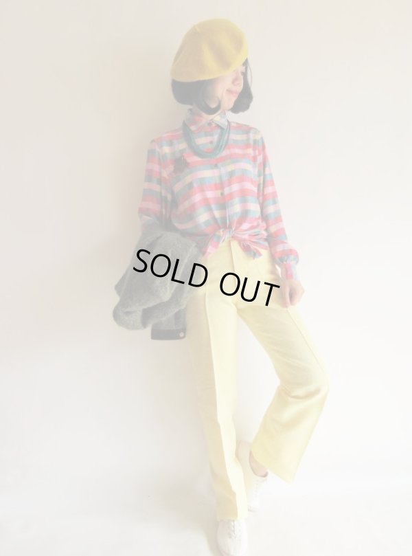 画像3: ●未使用*レモンイエロー色のスクエア柄パンツ