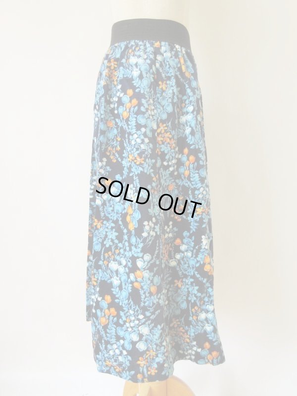 画像7: ベロアのロマンティックフラワースカート（ウエストゴム*)