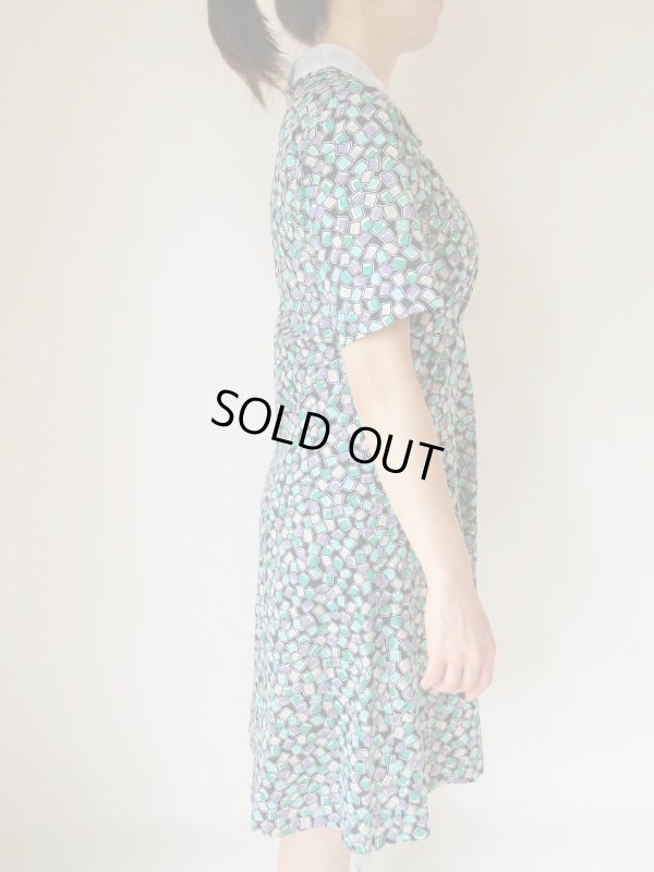 画像6: 爽やかチュールの切り替え襟ワンピース