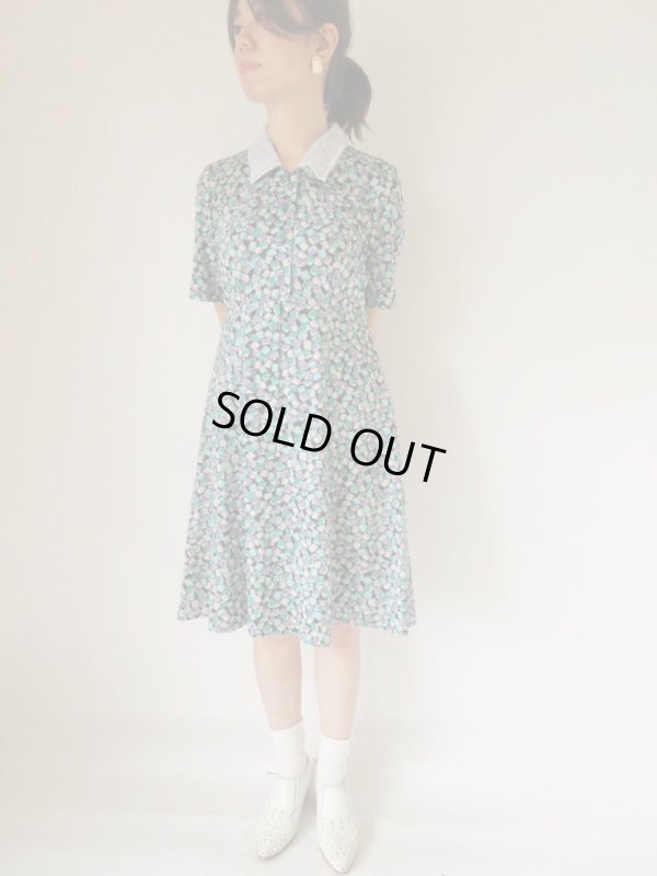 画像4: 爽やかチュールの切り替え襟ワンピース