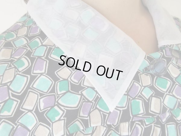 画像8: 爽やかチュールの切り替え襟ワンピース