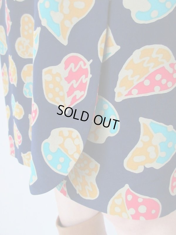 画像6: リーフ柄のラップ風デザインスカート