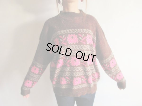 画像3: チャーミングフラワーデザインニット