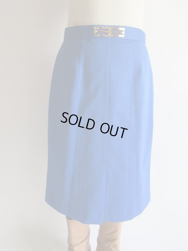 画像4: Dead stock*ロイヤルブルーのワンカラースカートｗ75