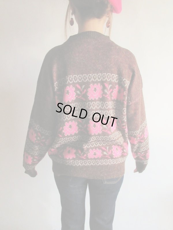 画像5: チャーミングフラワーデザインニット