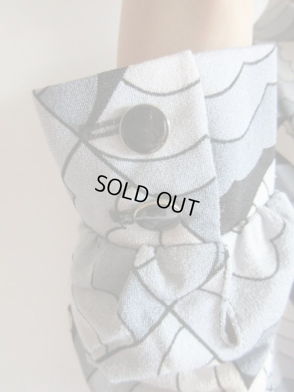 画像8: レトロ柄×ブラック無地の長袖ワンピ