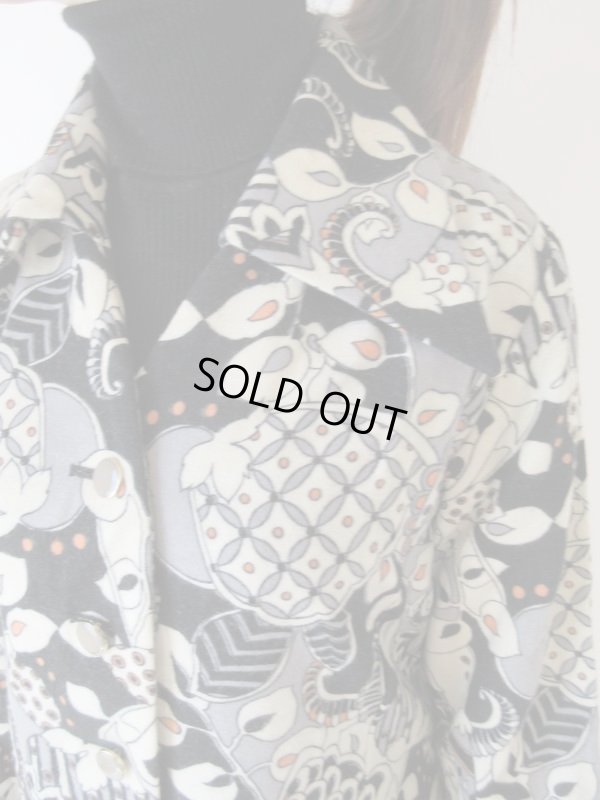 画像6: Dead stock*モノトーンサイケ柄のワンピース