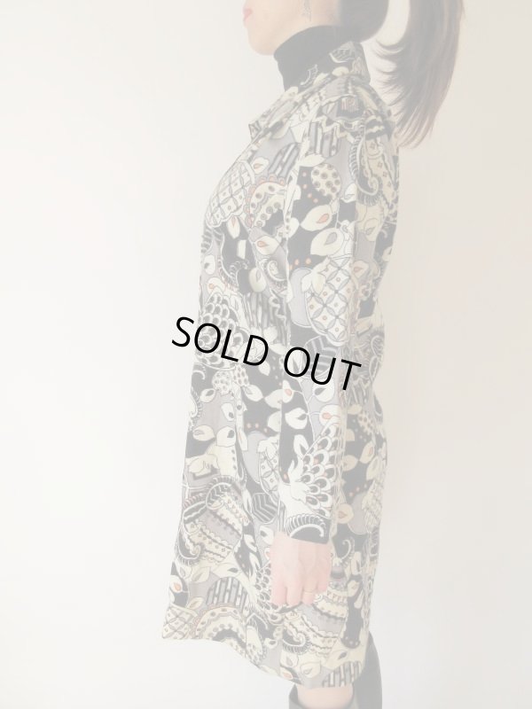 画像4: Dead stock*モノトーンサイケ柄のワンピース