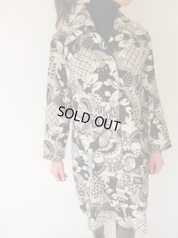 画像8: Dead stock*モノトーンサイケ柄のワンピース