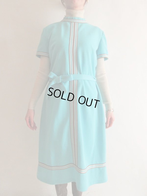 画像3: 海外ヴィンテージ*ジャージ素材のレトロシルエットワンピース