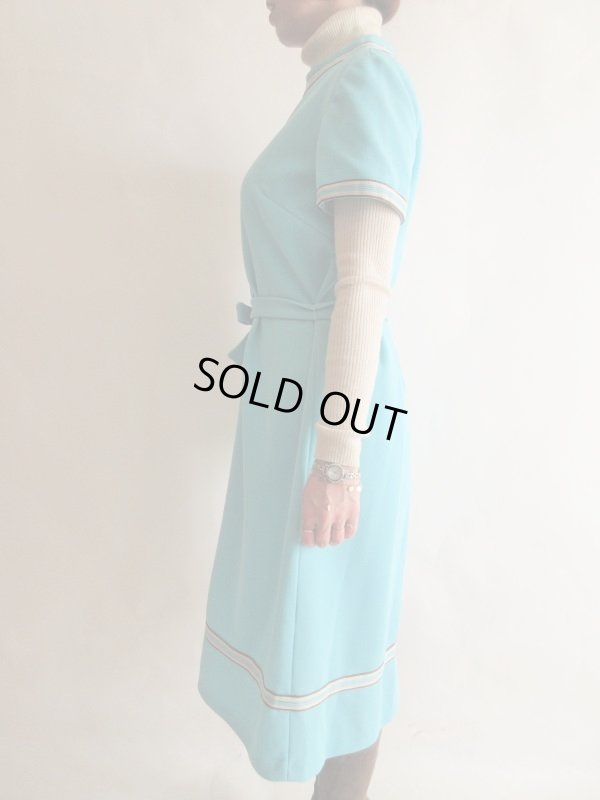 画像4: 海外ヴィンテージ*ジャージ素材のレトロシルエットワンピース