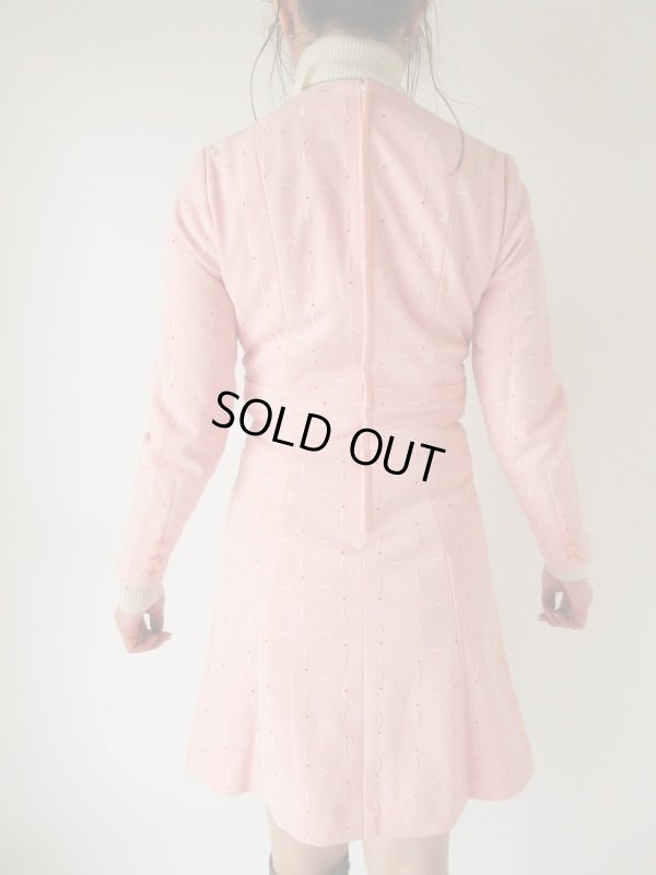 画像5: Dead stock*刺繍生地の桜色ワンピース