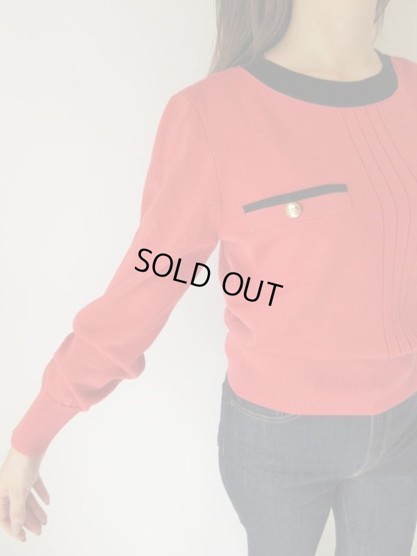 画像6: ネイビー切り替えのバイカラーニット