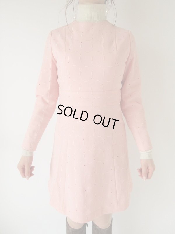 画像3: Dead stock*刺繍生地の桜色ワンピース