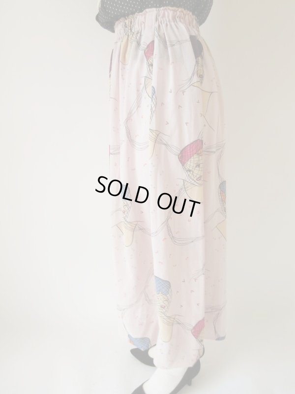 画像4: オシャレなレディー柄のウエストゴムスカート