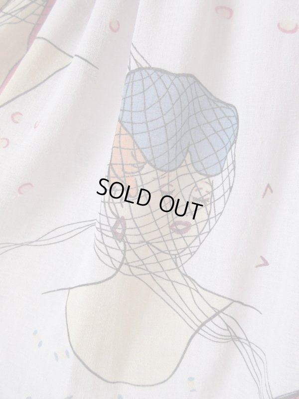 画像6: オシャレなレディー柄のウエストゴムスカート