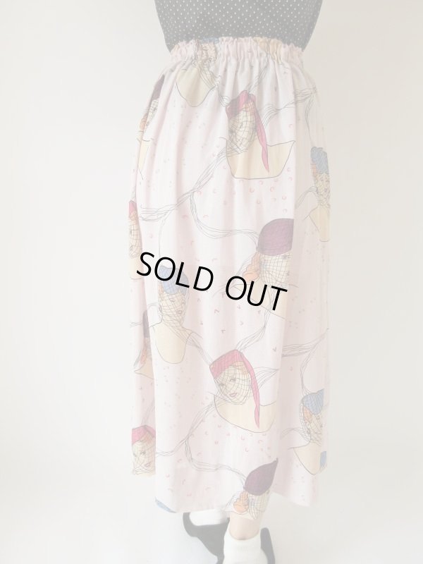 画像5: オシャレなレディー柄のウエストゴムスカート