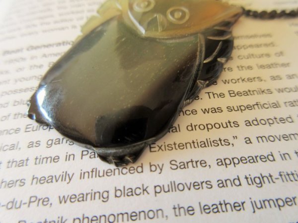 画像3: Dead stock*水牛の角のフクロウネックレス