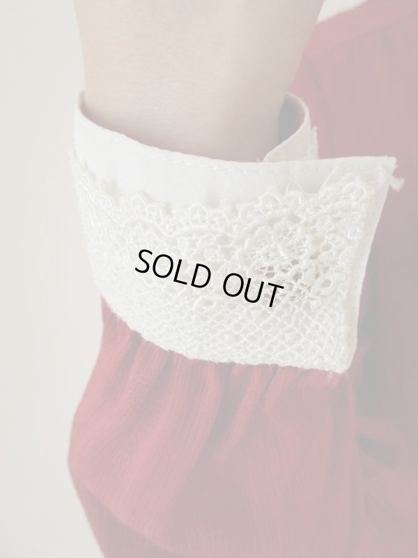 画像8: ライオンボタンの白レース切り替えワンピース