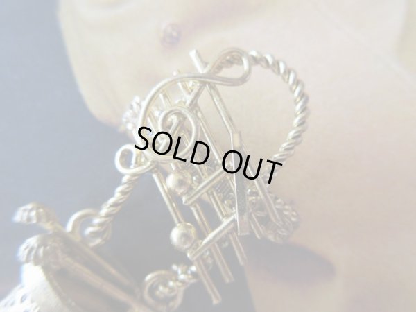 画像3: ドラムに音符の音楽ブローチ