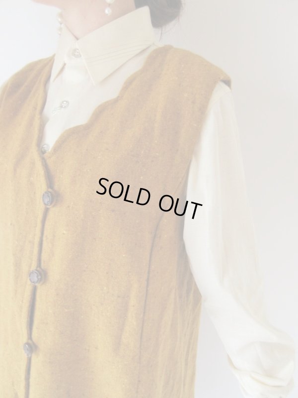 画像6: お仕立て品の１点モノ*マスタードカラーワンピース【ゆったりサイズ】