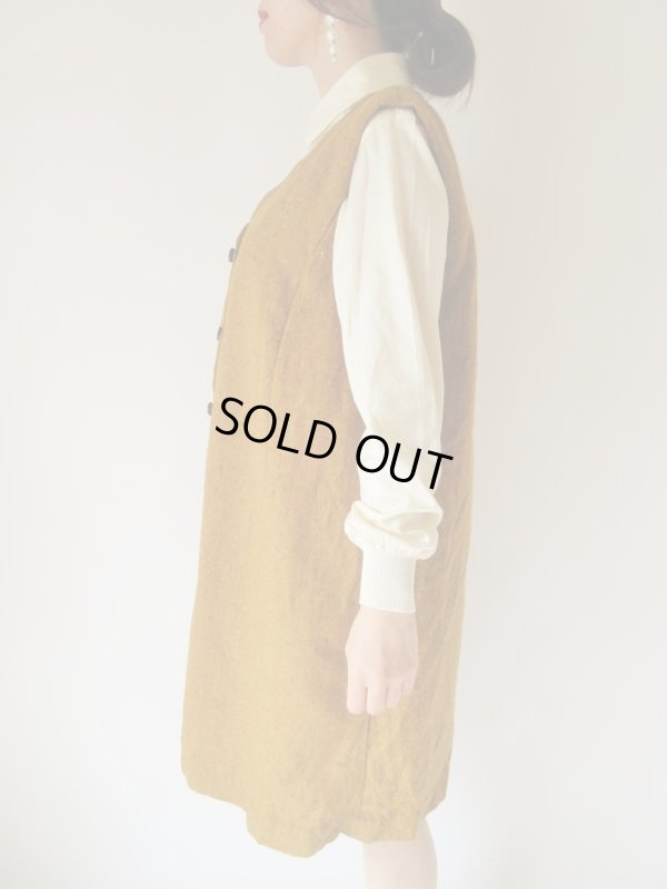 画像3: お仕立て品の１点モノ*マスタードカラーワンピース【ゆったりサイズ】