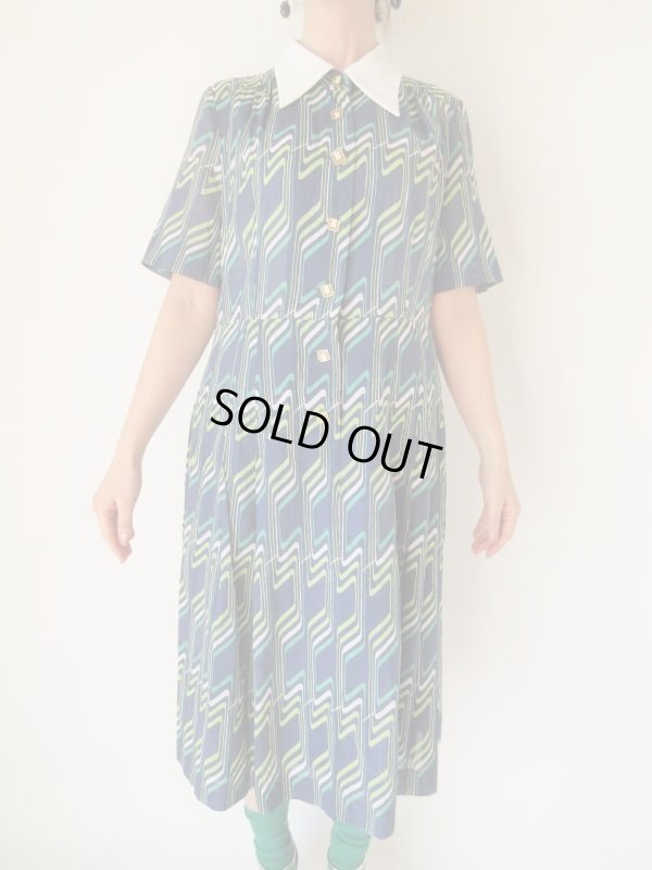 画像3: お仕立て品の１点モノ*白襟切り替えのワンピース