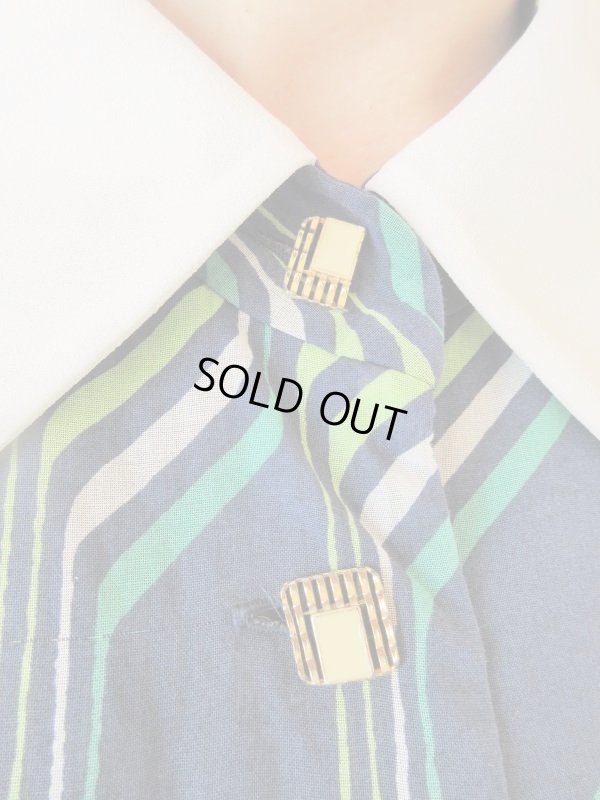 画像6: お仕立て品の１点モノ*白襟切り替えのワンピース