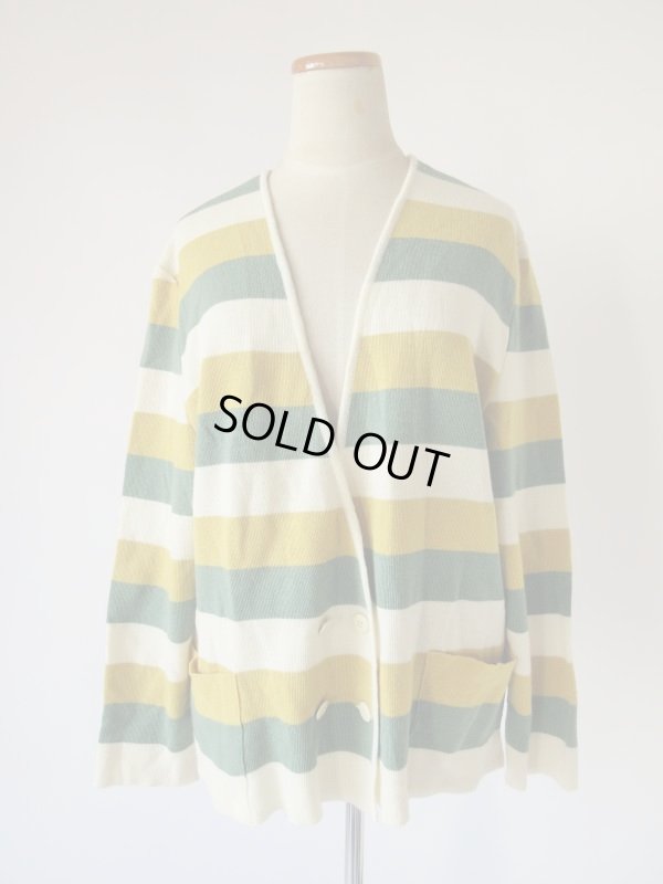 画像3: 春色ボーダーのニットカーディガン