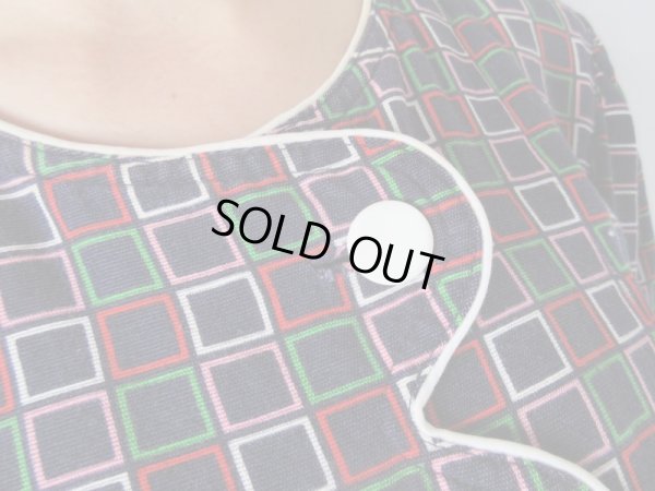 画像7: お仕立て品の1点モノ*スクエアー柄ゆったりワンピース