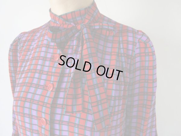 画像6: お仕立て品の１点モノ*格子柄ゆったりワンピース