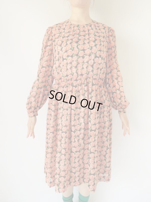 画像3: お仕立て品の１点モノ*シフォン地のフラワーワンピース