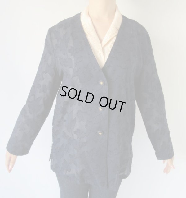 画像3: リーフモチーフのネイビージャケット