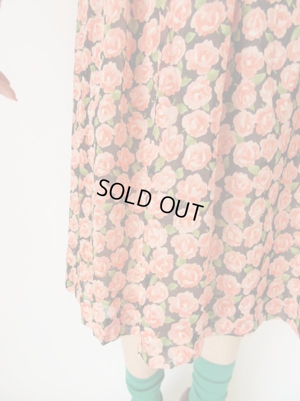 画像4: お仕立て品の１点モノ*シフォン地のフラワーワンピース