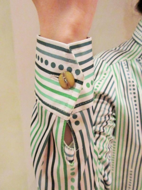 画像5: 【スカーフと２点セット*】グラデーショングリーン柄シャツ